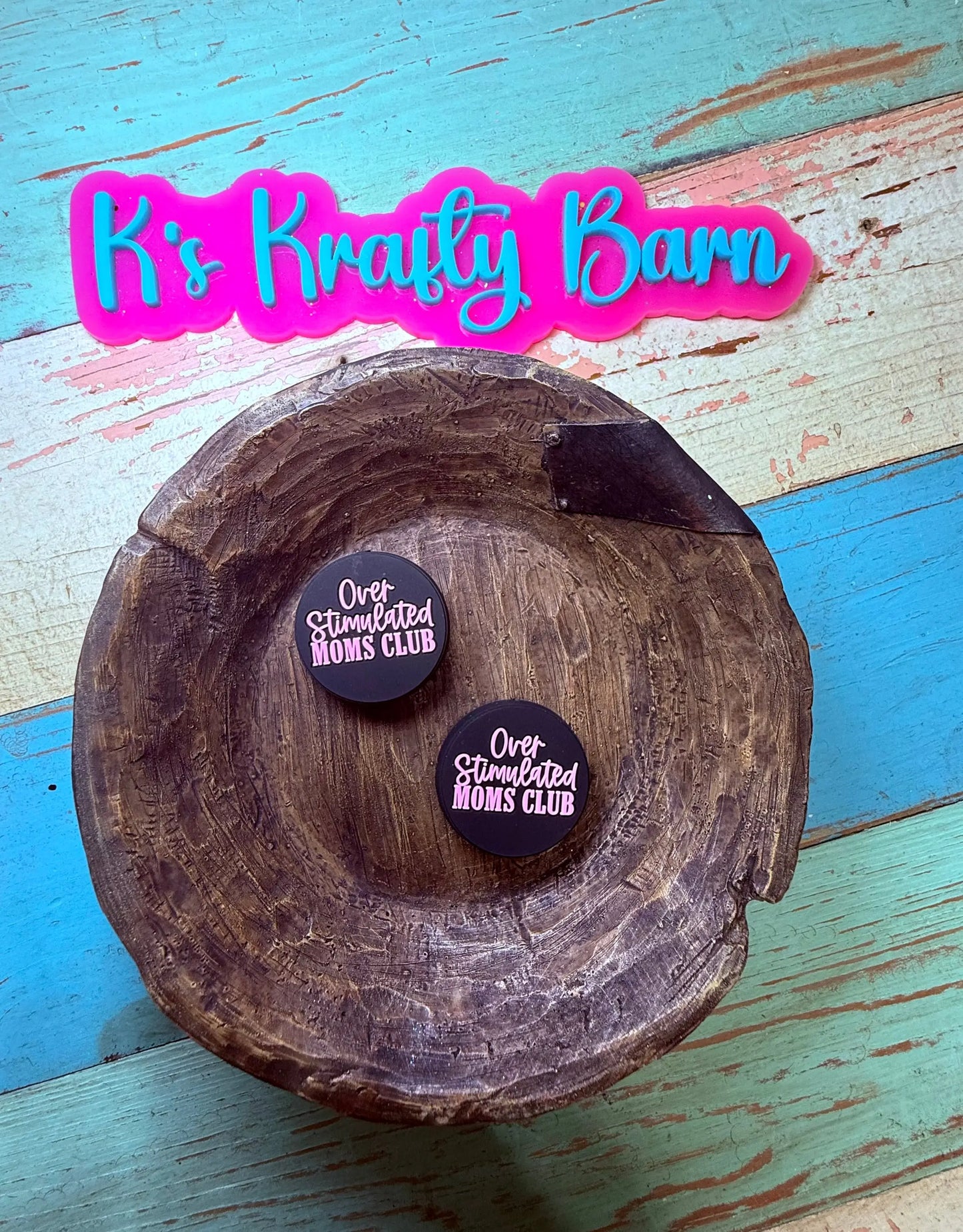 Silicone Focal Bead-Pink overstimulated Moms club K's Krafty Barn