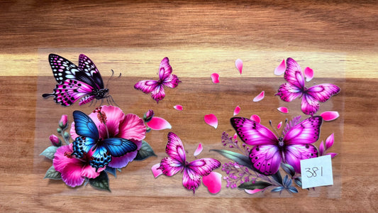 #381 Pink and Teal Butterfly K's Krafty Barn