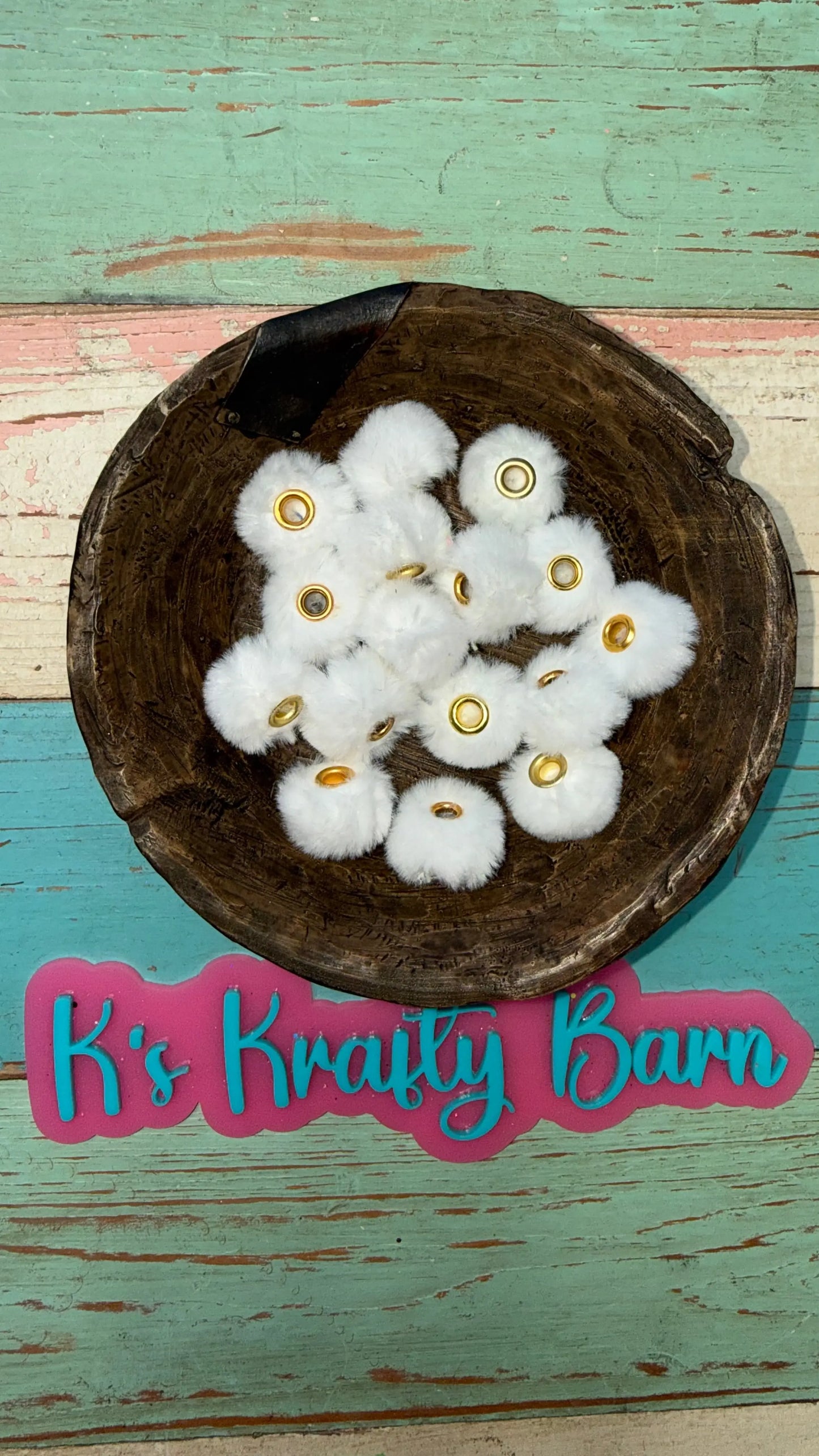 20mm Fluffy Spacers for beadable items-10 pack K's Krafty Barn