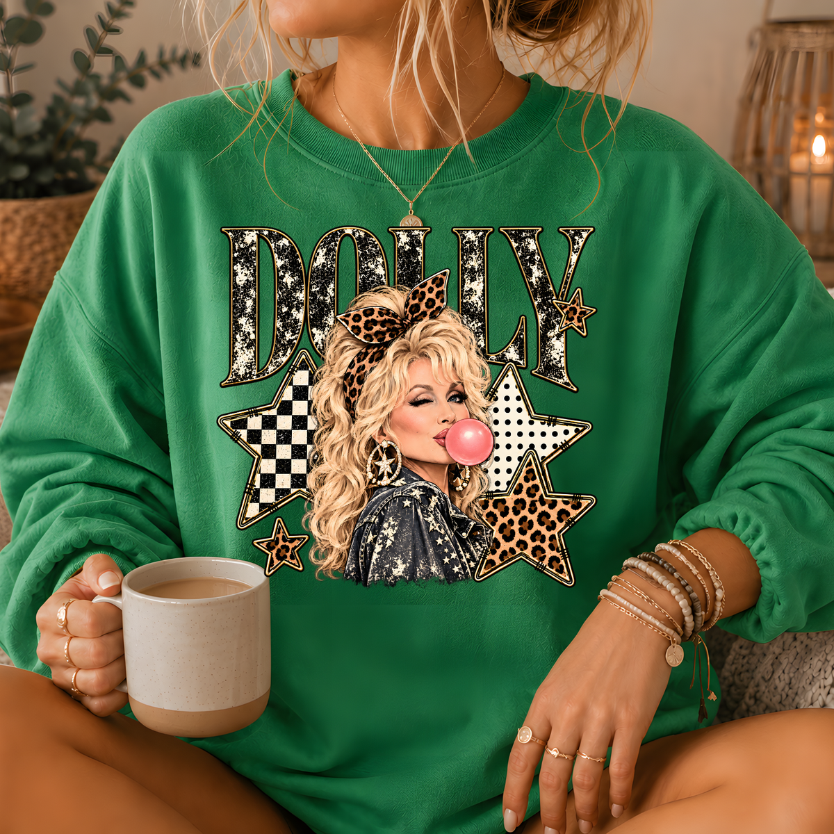 Dolly Bubblegum & Stars Crewneck Sweatshirt