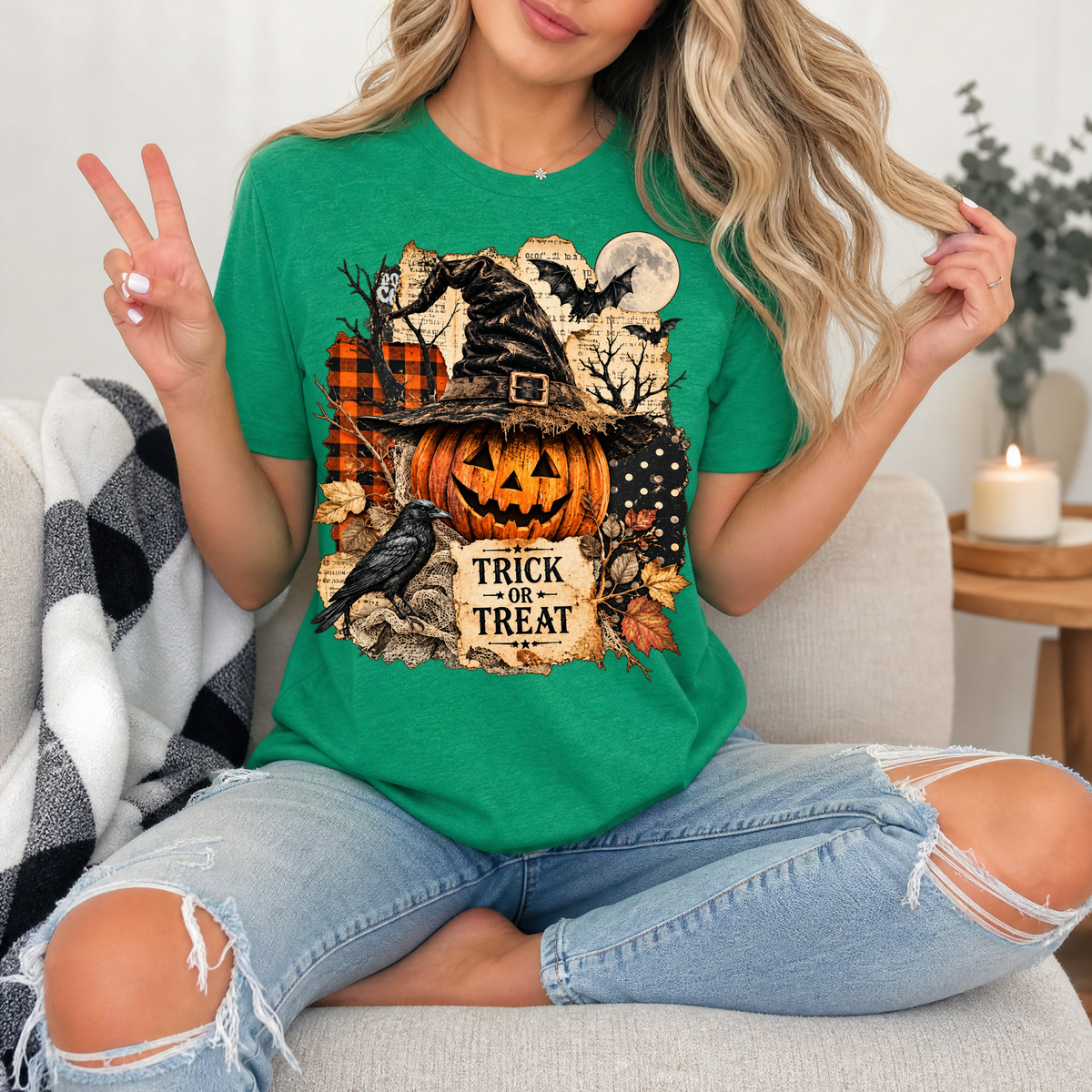 Trick or Treat Vintage Halloween Premium Graphic Tee