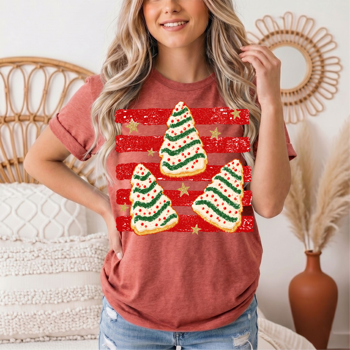 Christmas Tree Snack Cake Graphic Tee