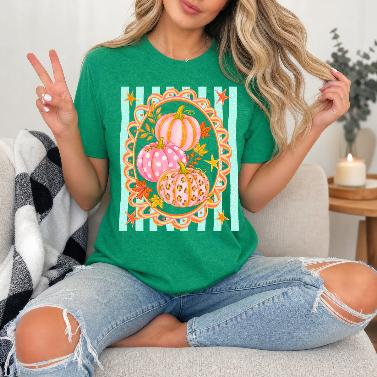 Autumn Pumpkin Glow Premium Graphic Tee