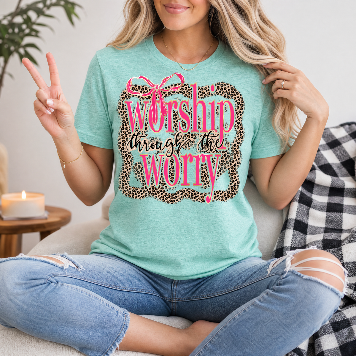 Worship Through The Worry Premium Graphic Tee