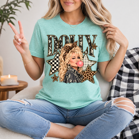 Dolly Bubblegum & Leopard Bow Vintage Graphic Tee