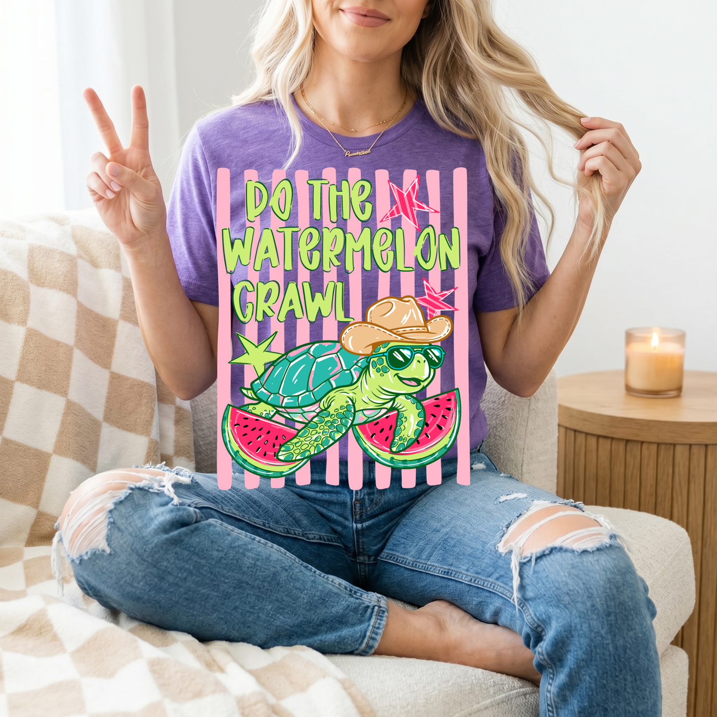 Watermelon Crawl Turtle Premium Graphic Tee