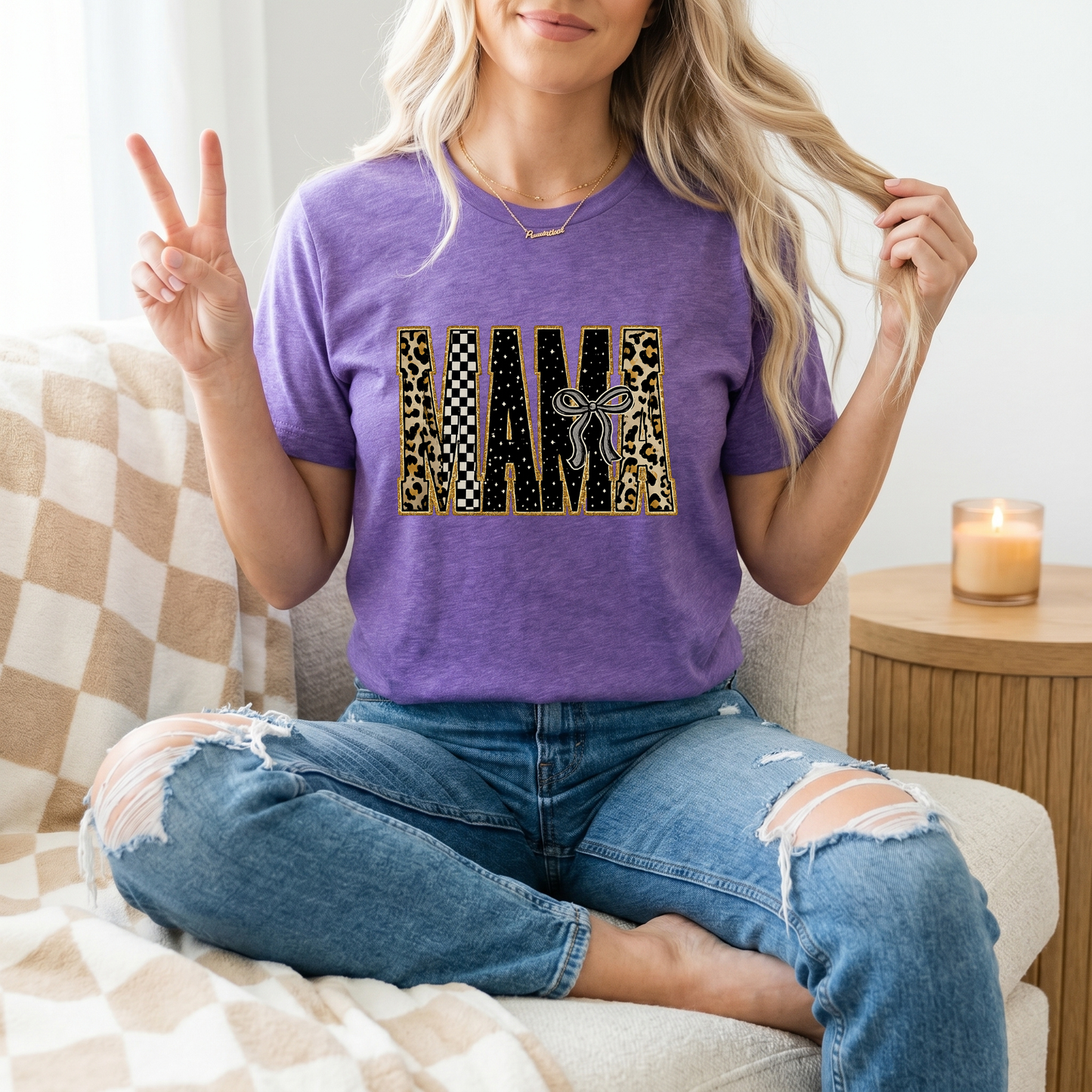 Mama Mixed Pattern Premium Graphic Tee