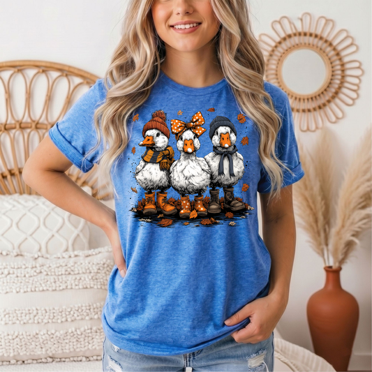 Autumn Duck Trio Boots & Bow Graphic Tee