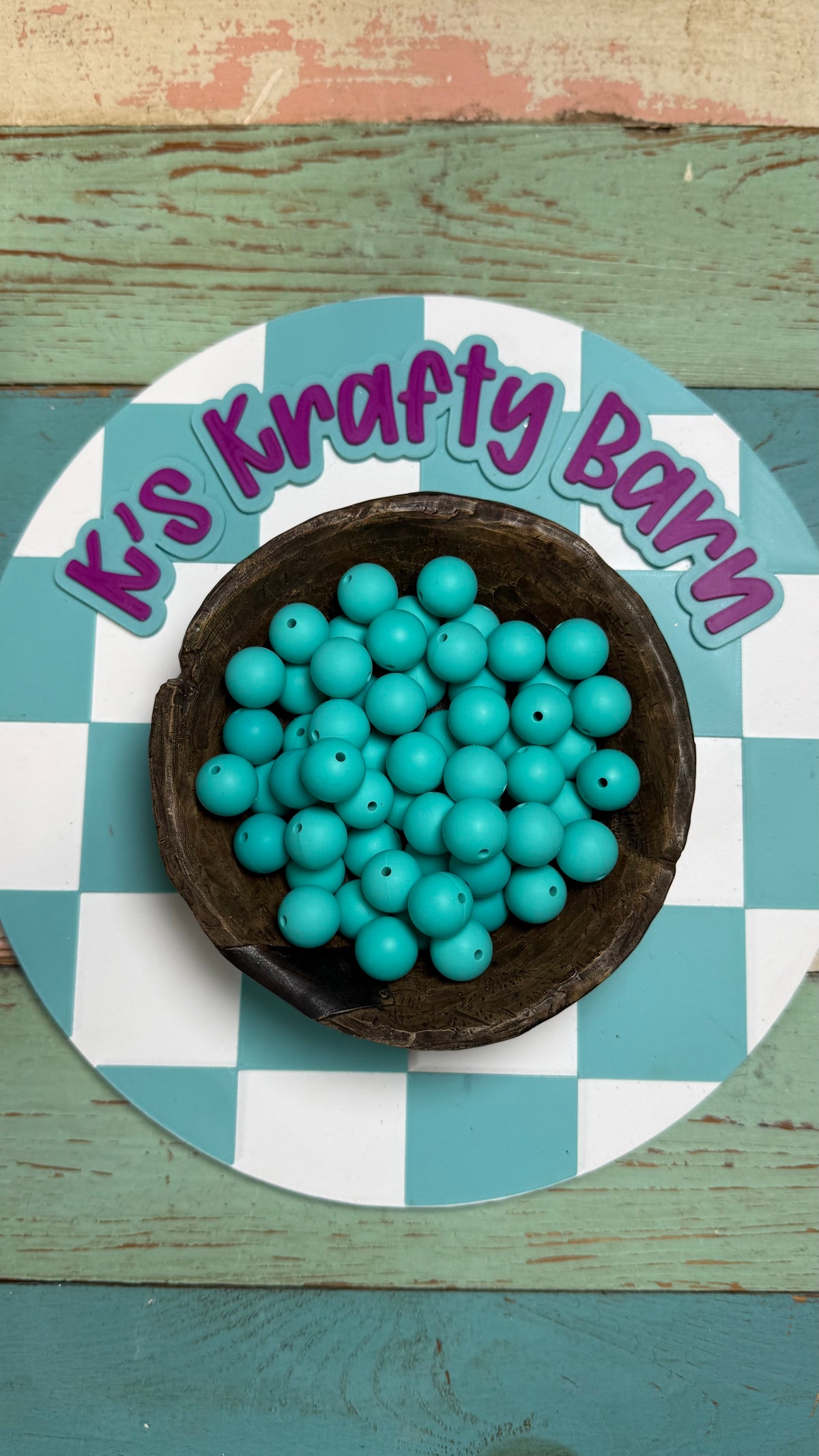 15mm Solid Silicone Beads- Teal