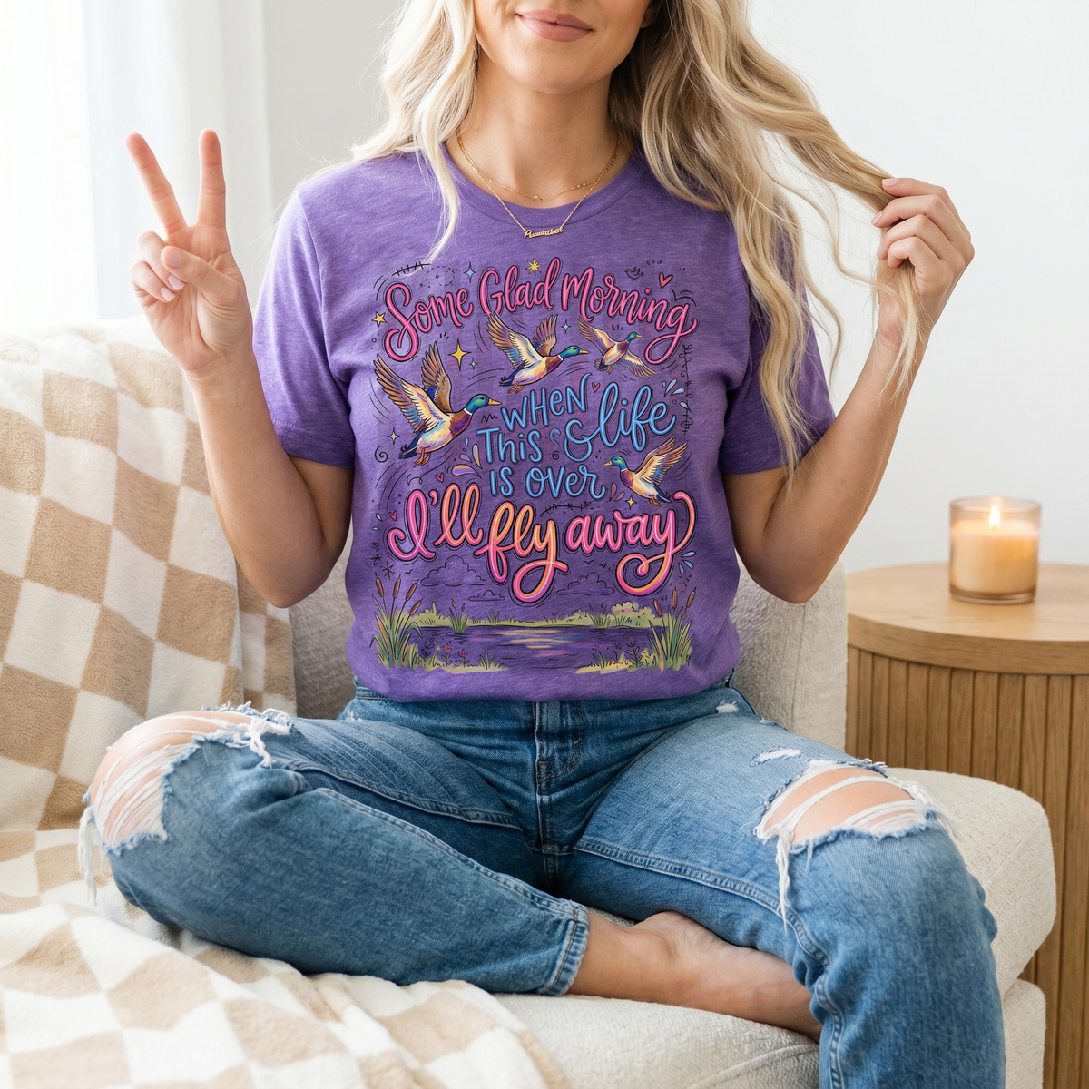 I'll Fly Away Flying Ducks Christian Graphic Tee