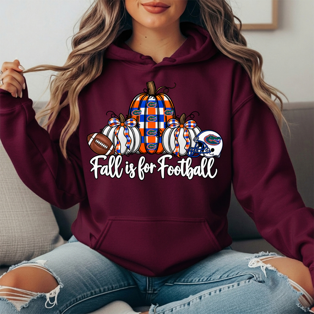 Florida Gators Fall Is for Football Pumpkin Graphic Hoodie