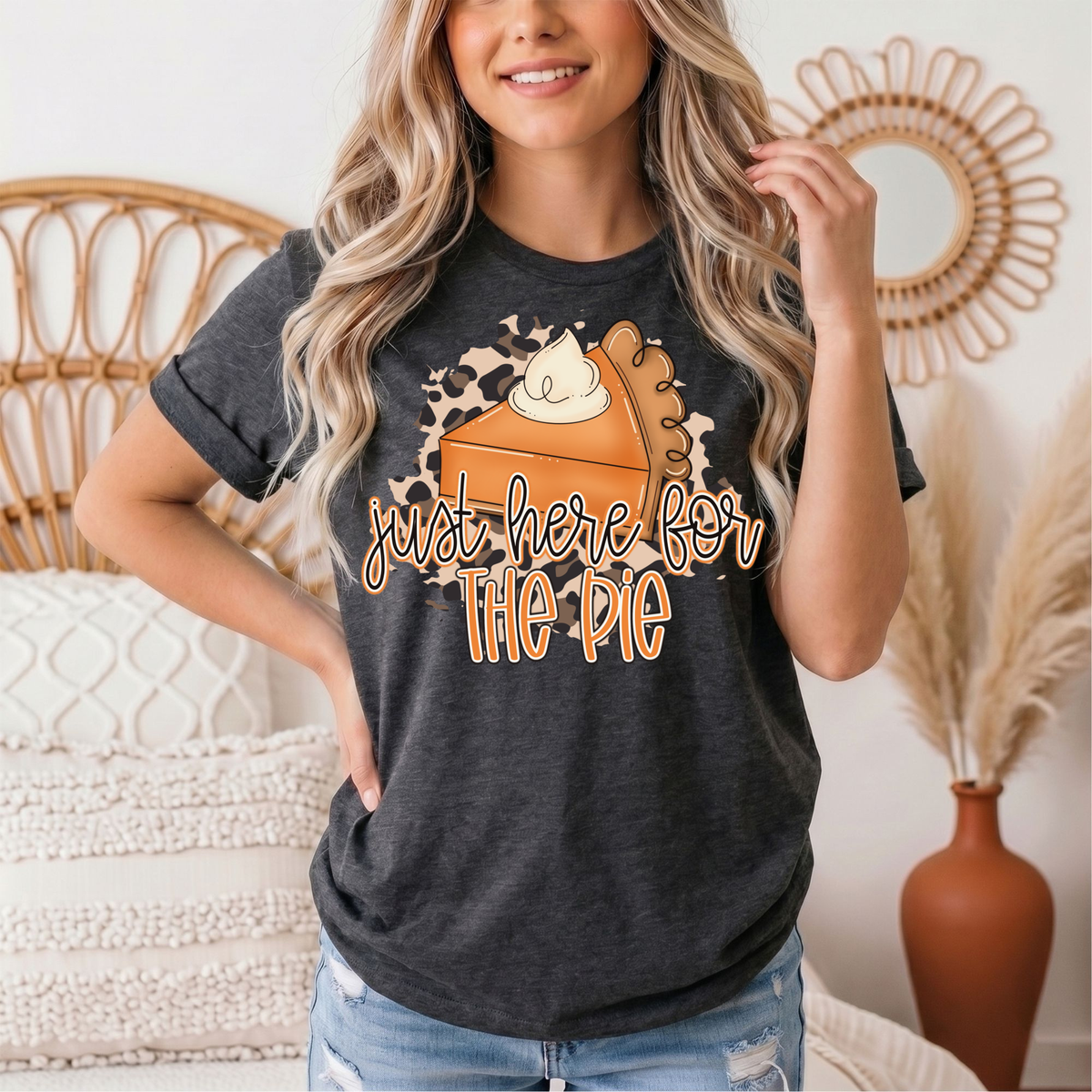 Just Here for the Pie Pumpkin Pie Graphic Tee