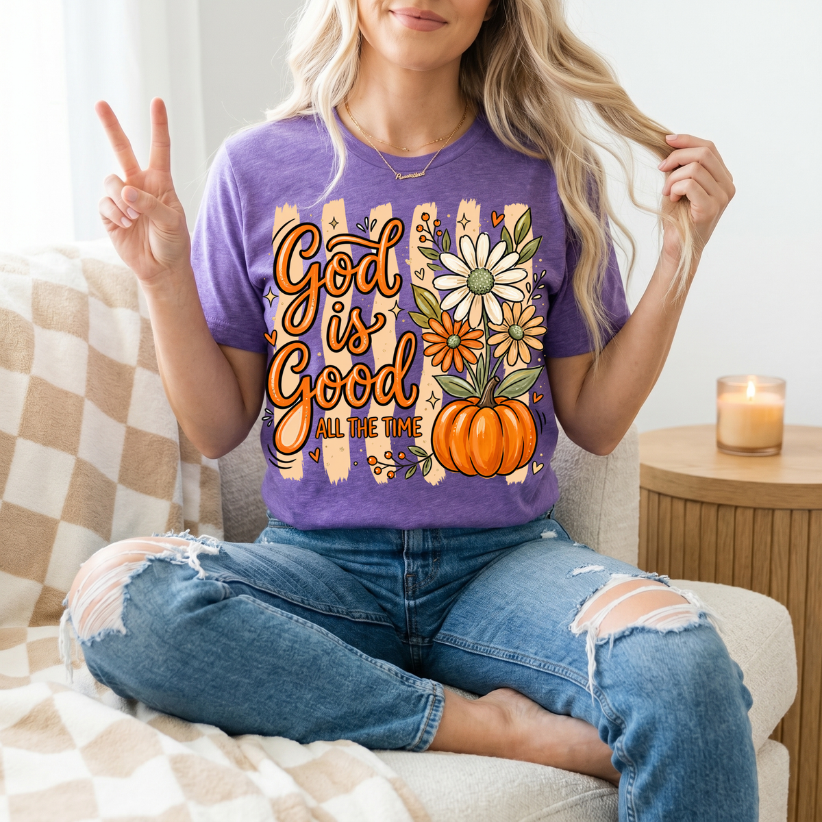 God Is Good Pumpkin Premium Graphic Tee