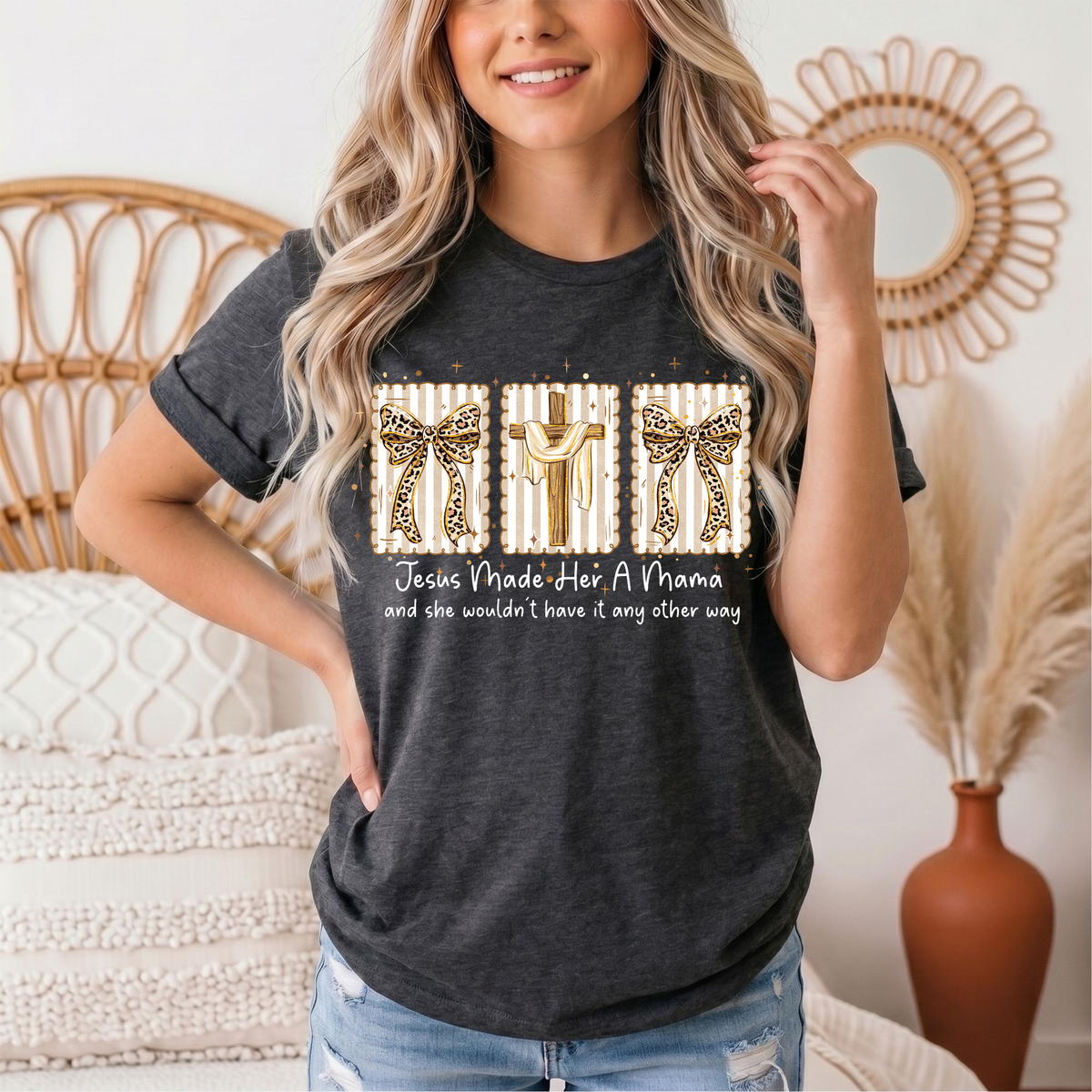 Jesus Made Her a Mama Christian Graphic Tee