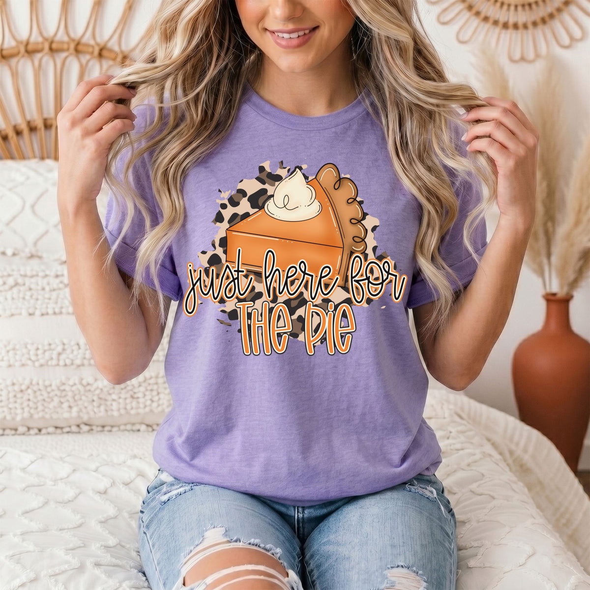 Just Here for the Pie Thanksgiving Graphic Tee