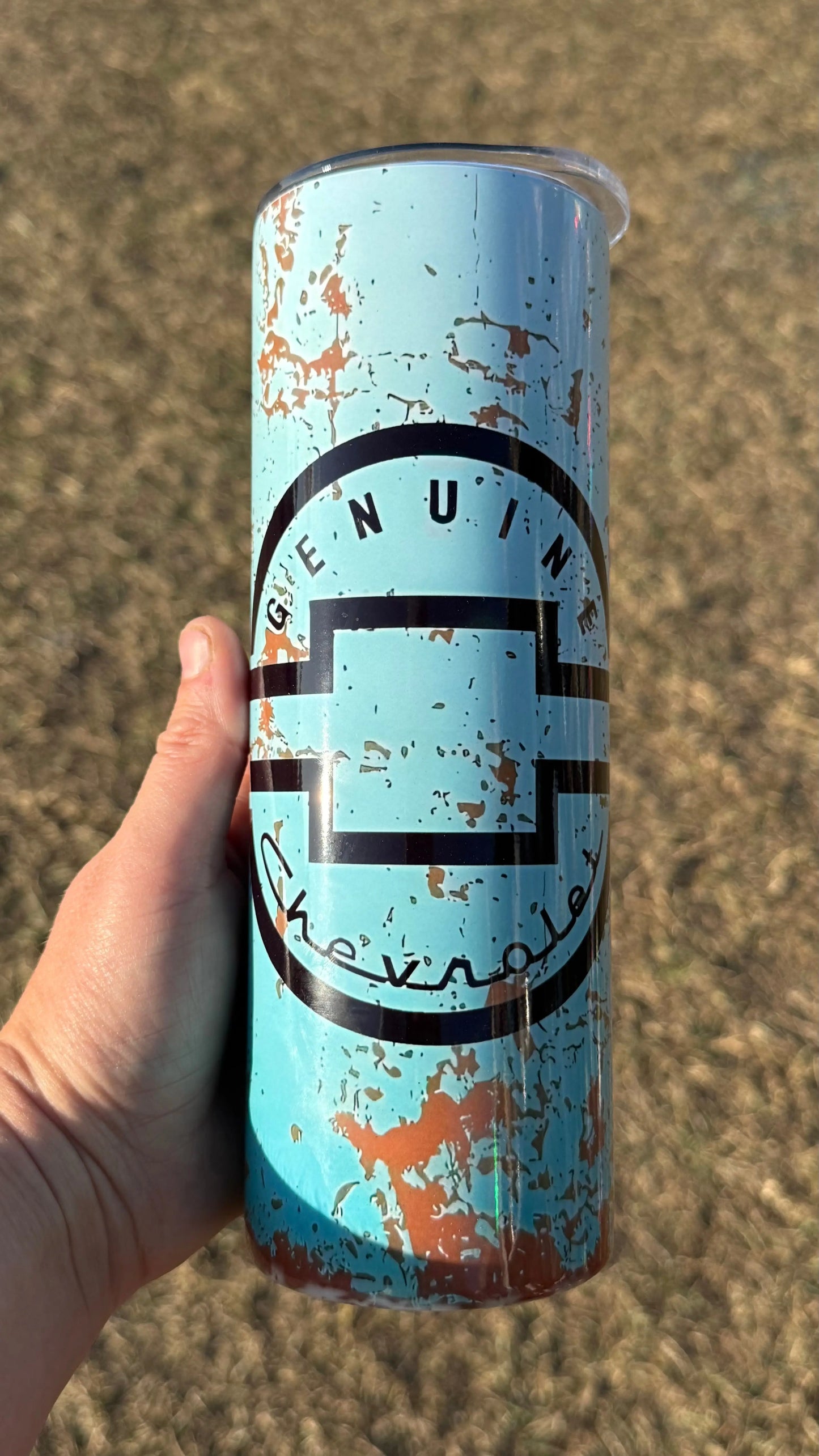 Teal Chevy- 20oz insulated K's Krafty Barn