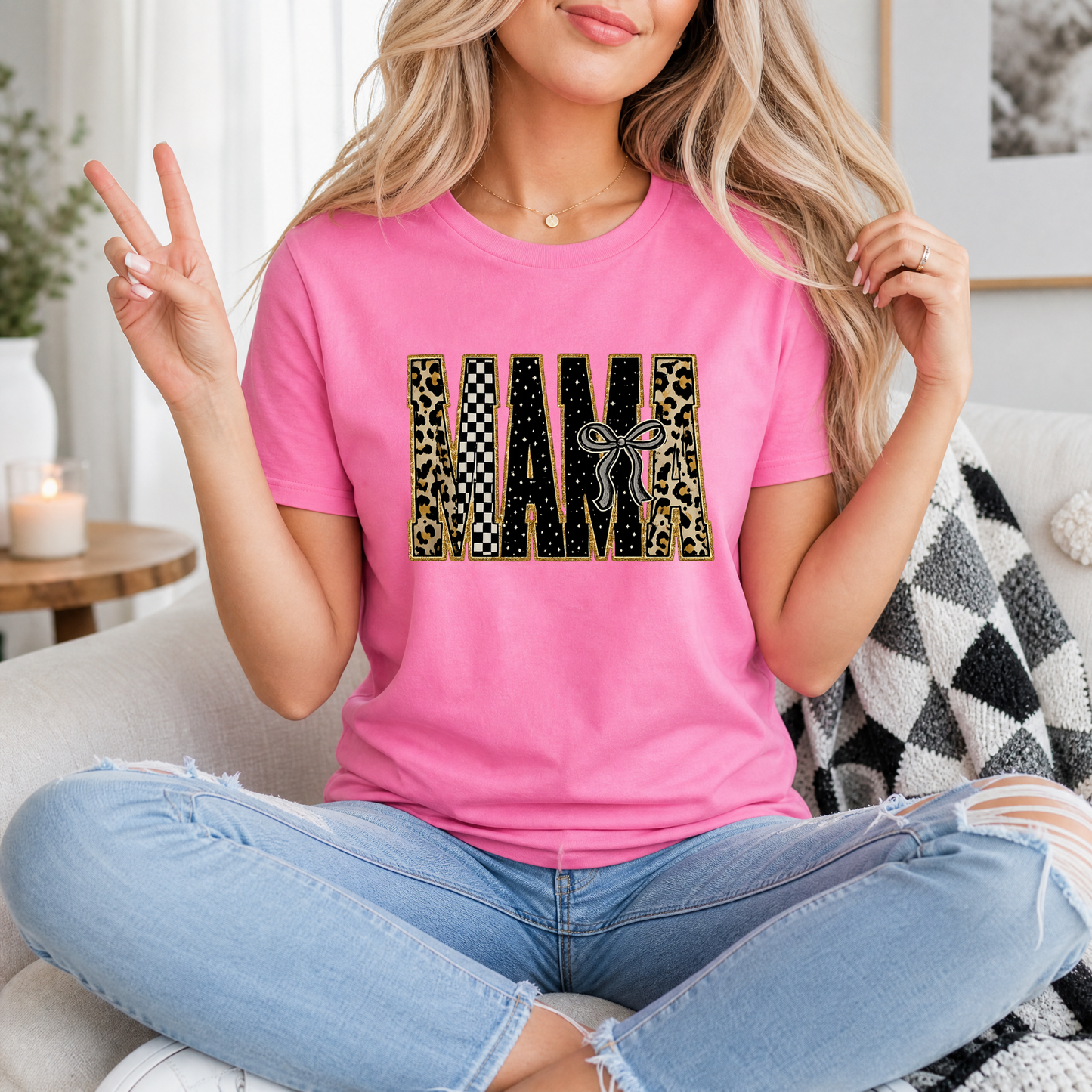 Mama Mixed Pattern Premium Graphic Tee