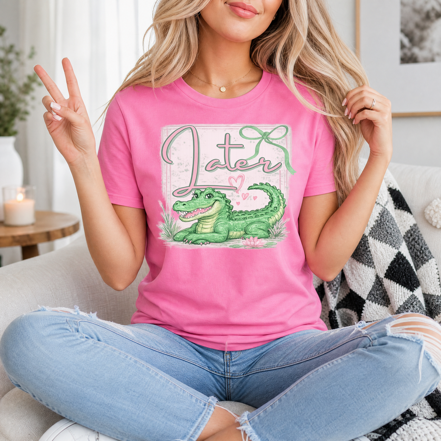 Precious Later Gator Girly Premium Graphic Tee
