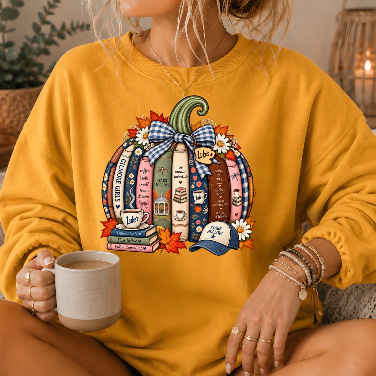 Gilmore Girls Inspired Bookish Pumpkin Crewneck Sweatshirt