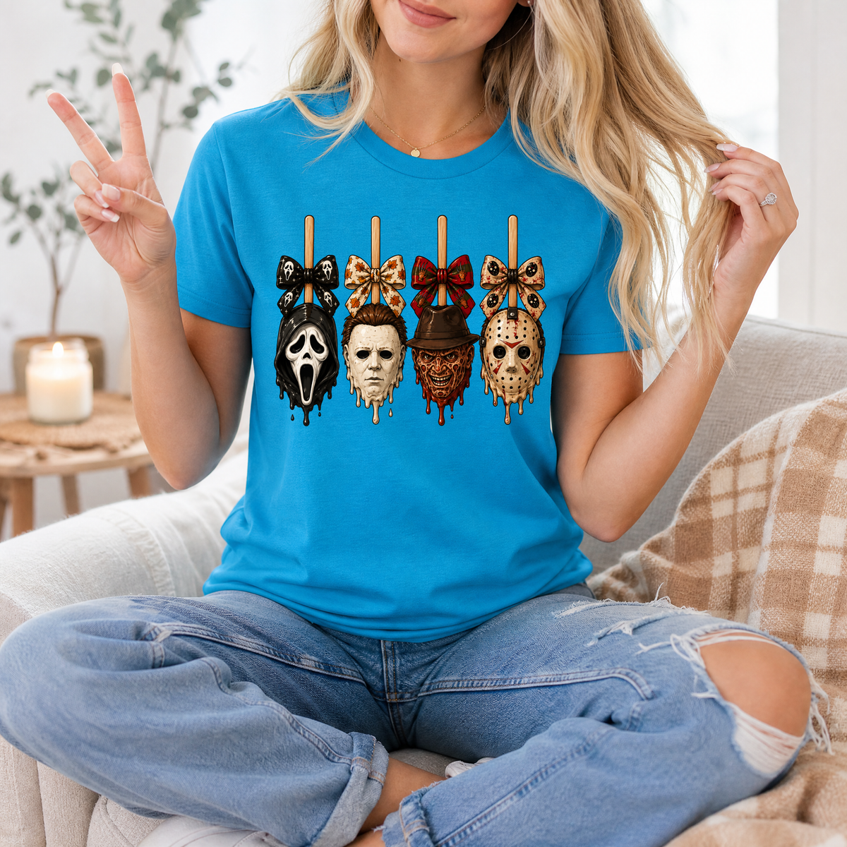Horror on Sticks Halloween Bow Graphic Tee