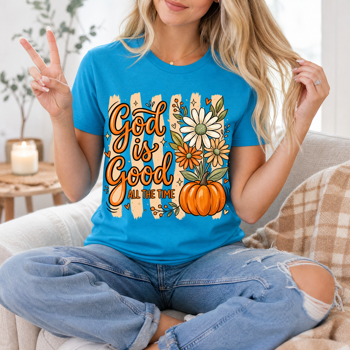 God Is Good Pumpkin Premium Graphic Tee