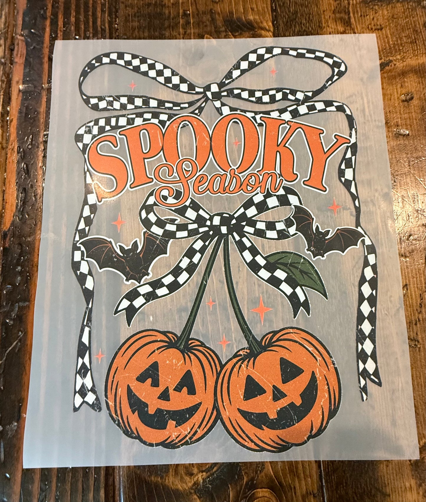 Checkered bow spooky season