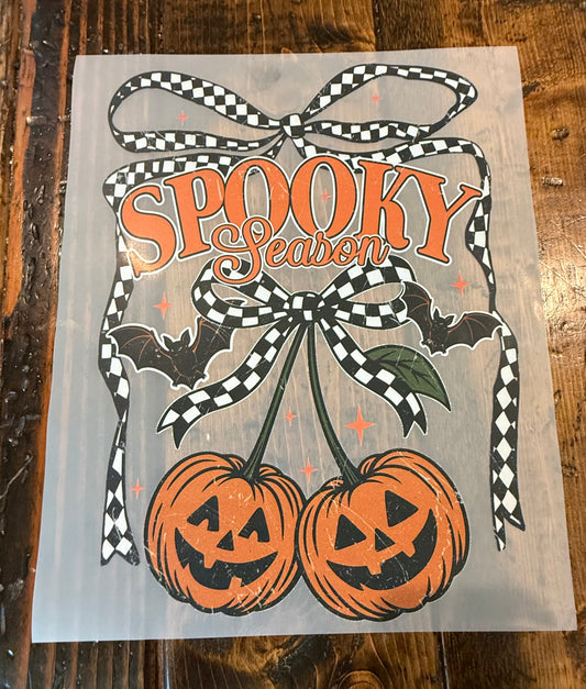 Checkered bow spooky season