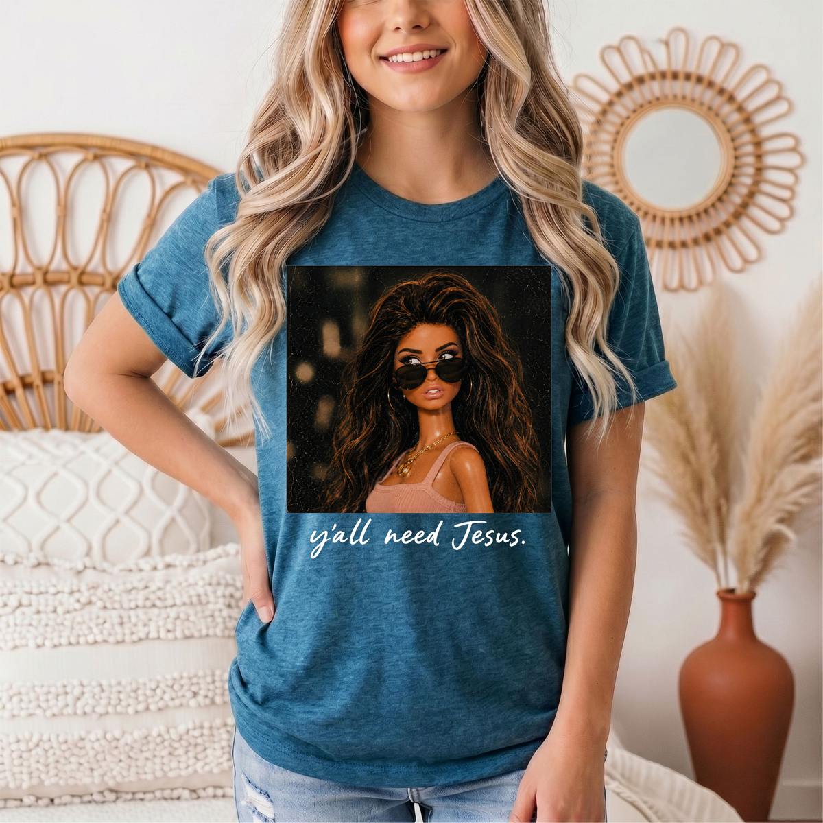 Y'all Need Jesus Doll Graphic Tee