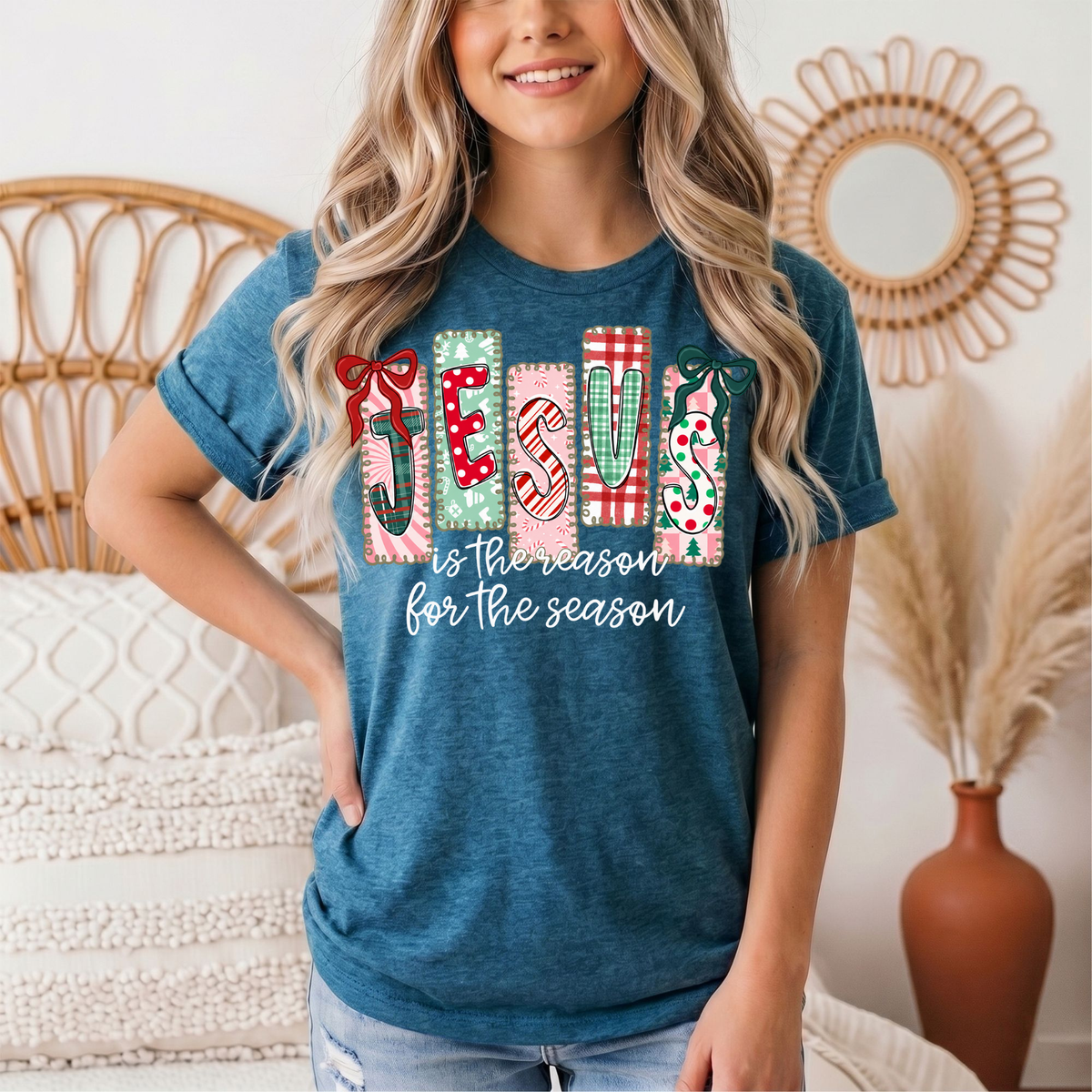 Jesus Is the Reason for the Season Christmas Graphic Tee