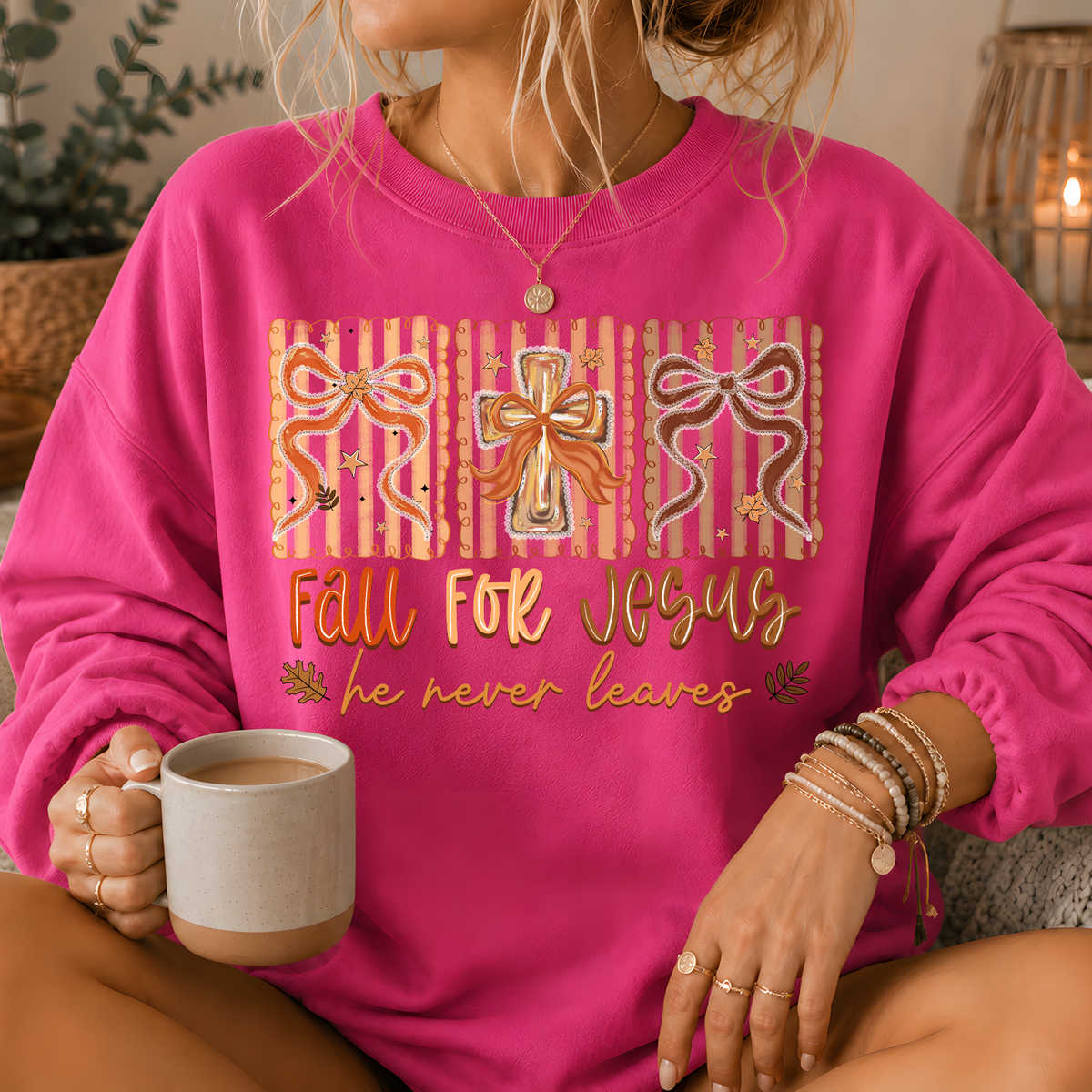 Fall For Jesus Crewneck Sweatshirt