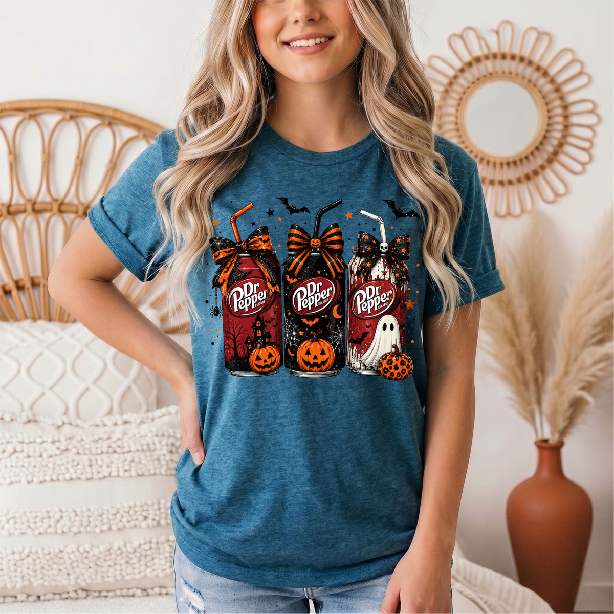 Dr P Halloween Bows & Ghost Graphic Tee