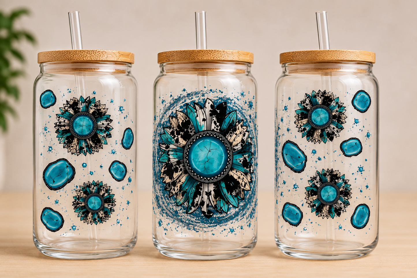 Turquoise Sunflower #1509