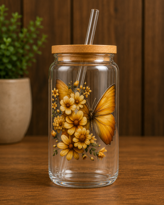 Floral Butterfly Decal #1583