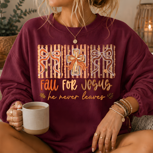 Fall For Jesus Crewneck Sweatshirt