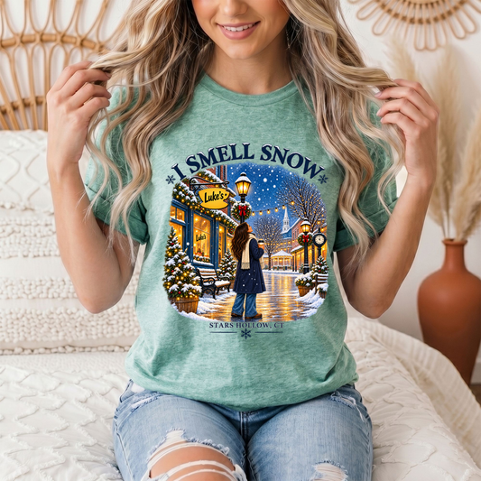 I Smell Snow Graphic Tee – Stars Hollow Winter Scene