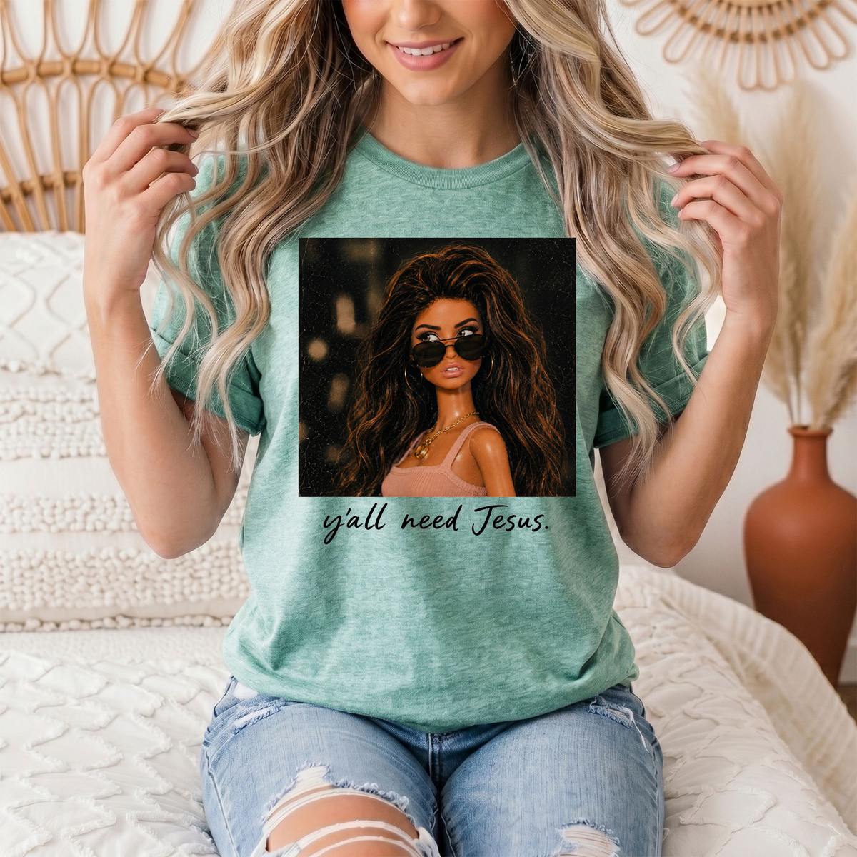 Y'all Need Jesus Doll Graphic Tee