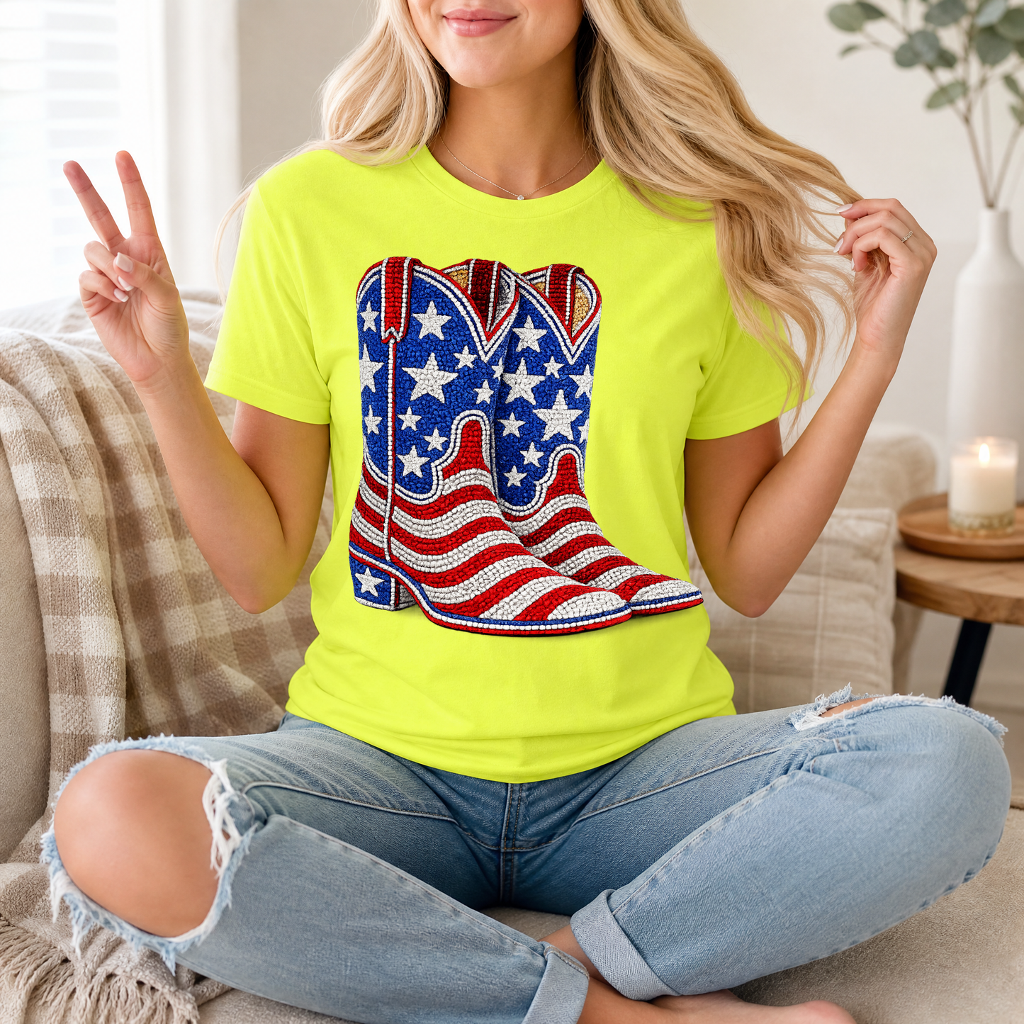 Rhinestone Boots Premium Graphic Tee