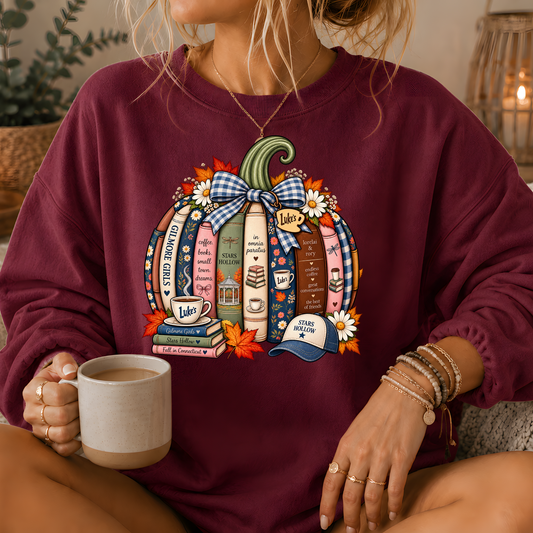 Gilmore Girls Inspired Bookish Pumpkin Crewneck Sweatshirt