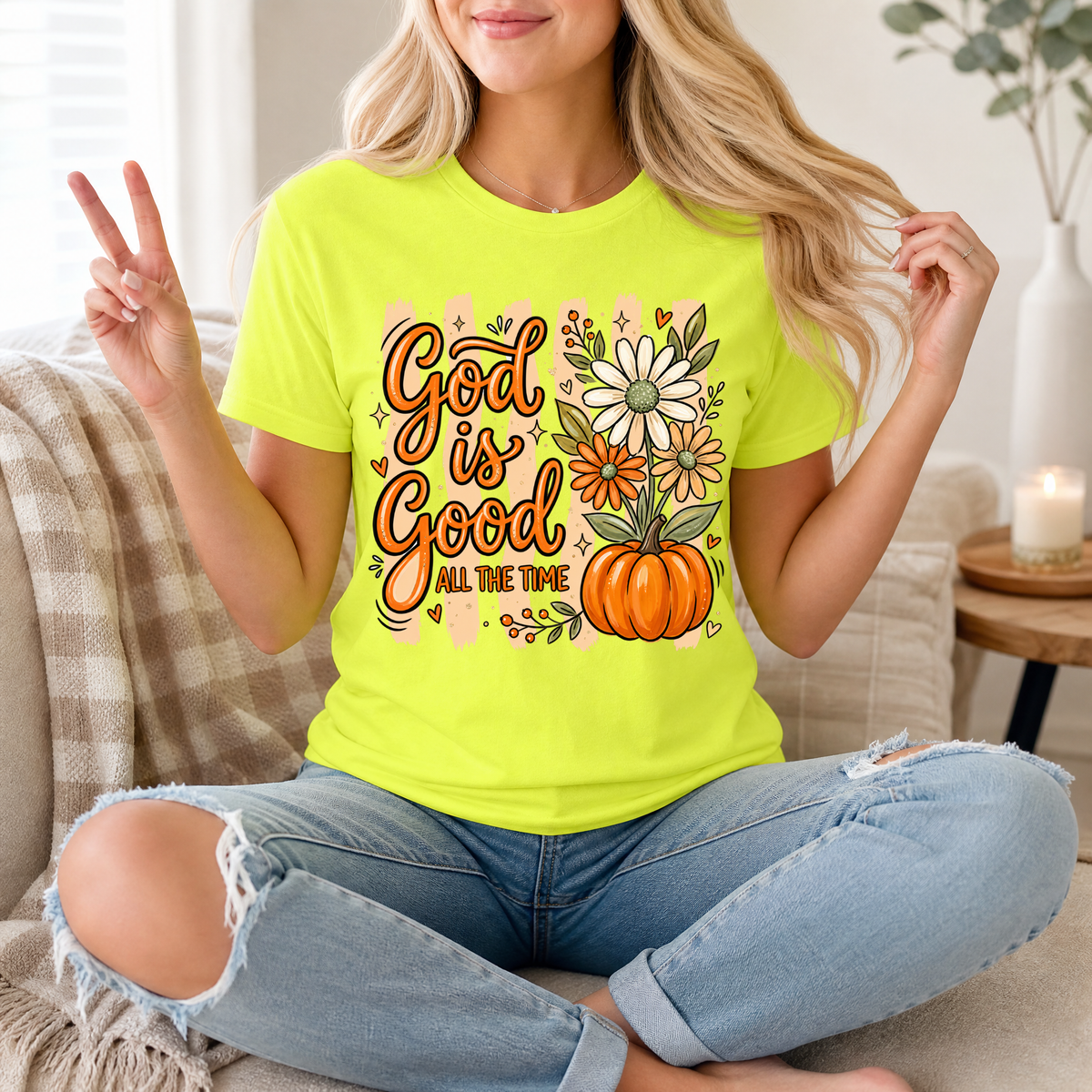 God Is Good Pumpkin Premium Graphic Tee