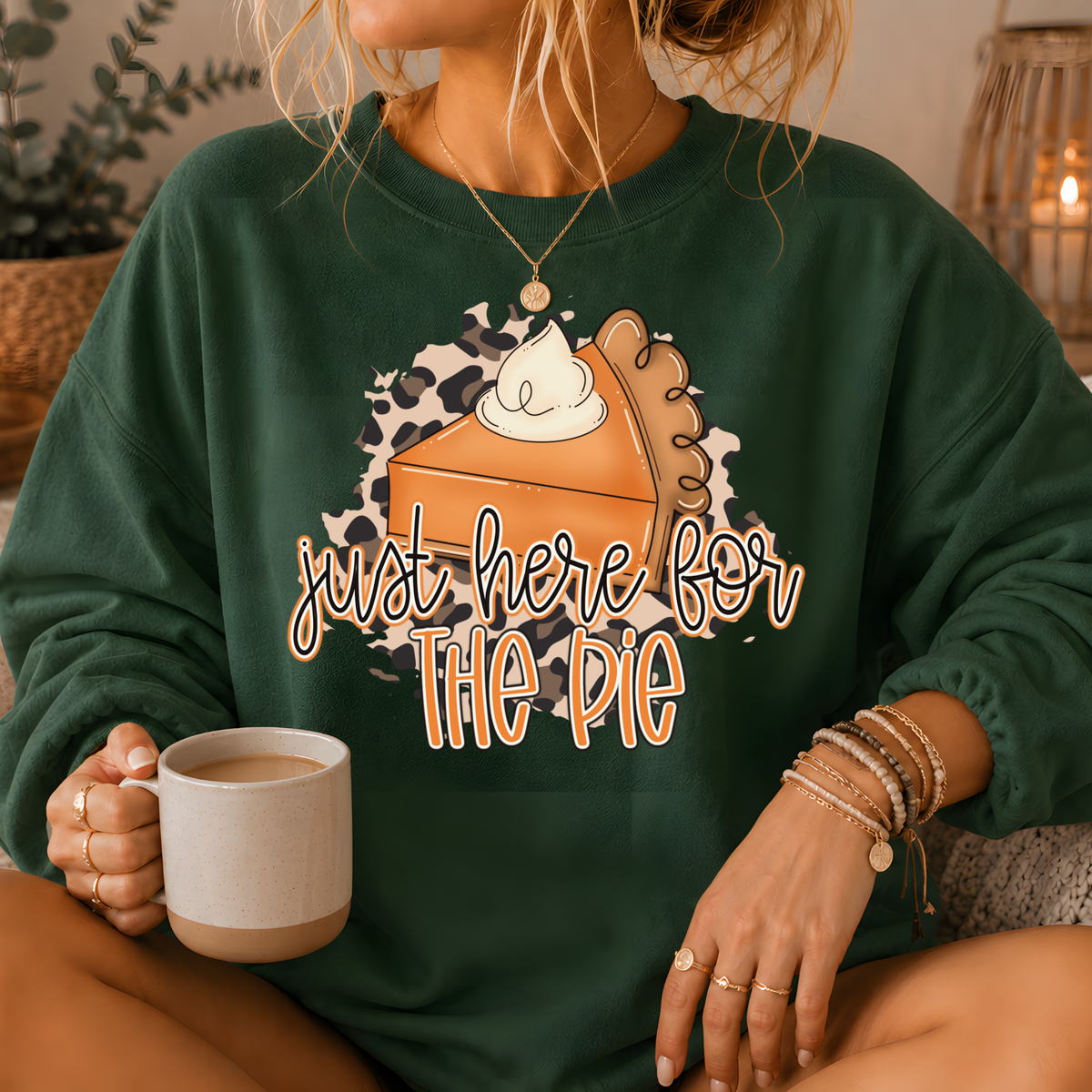 Just Here for the Pie Crewneck Sweatshirt