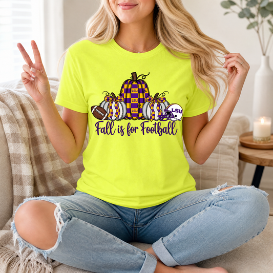 Fall Is For Football - Louisiana Premium Graphic Tee