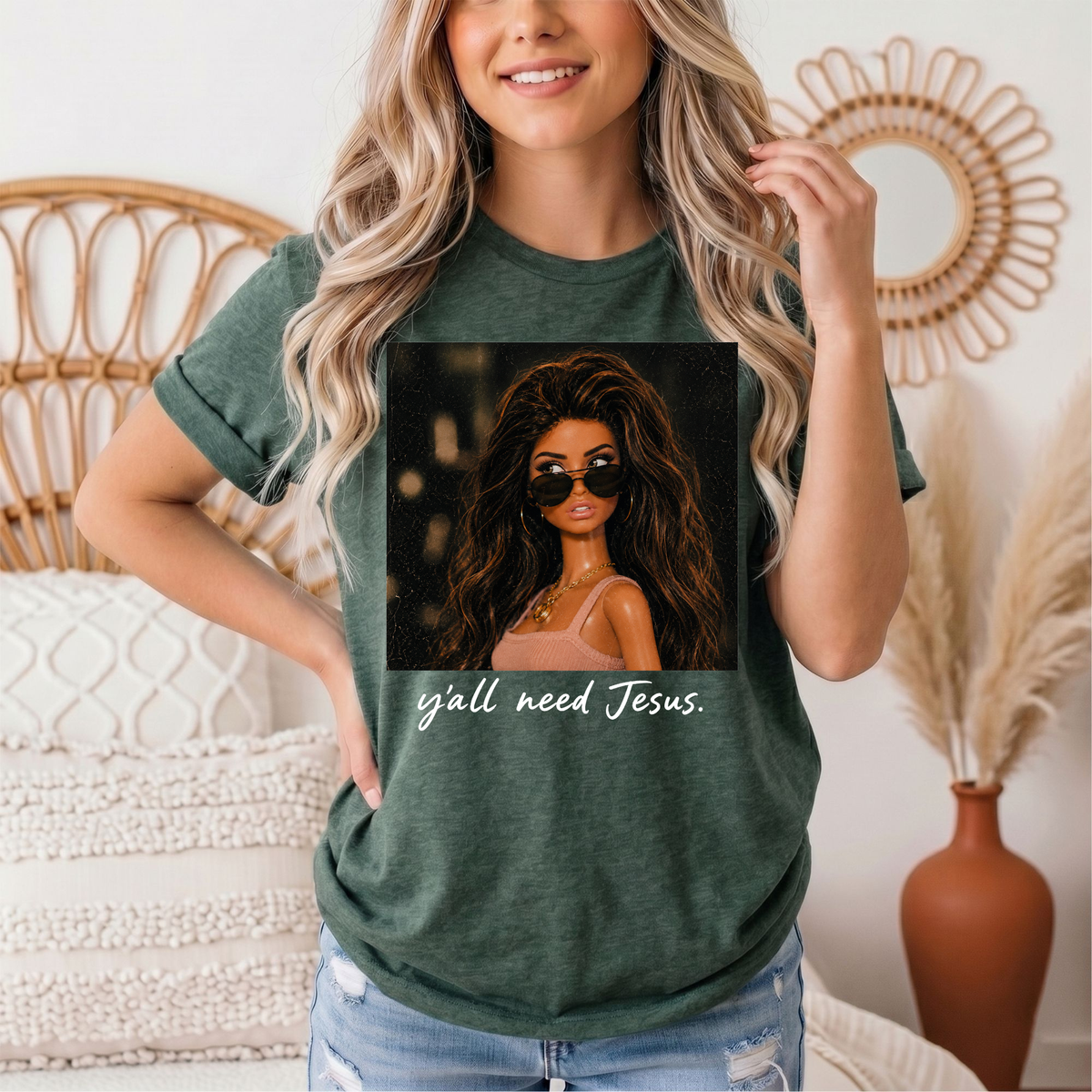 Y'all Need Jesus Doll Graphic Tee