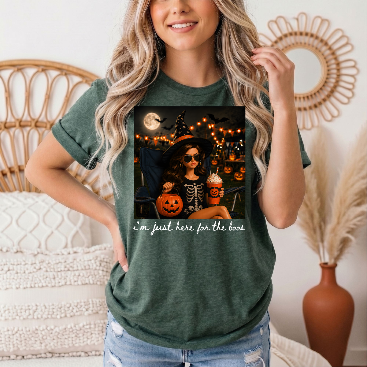 I'm Just Here for the Boos Halloween Graphic Tee