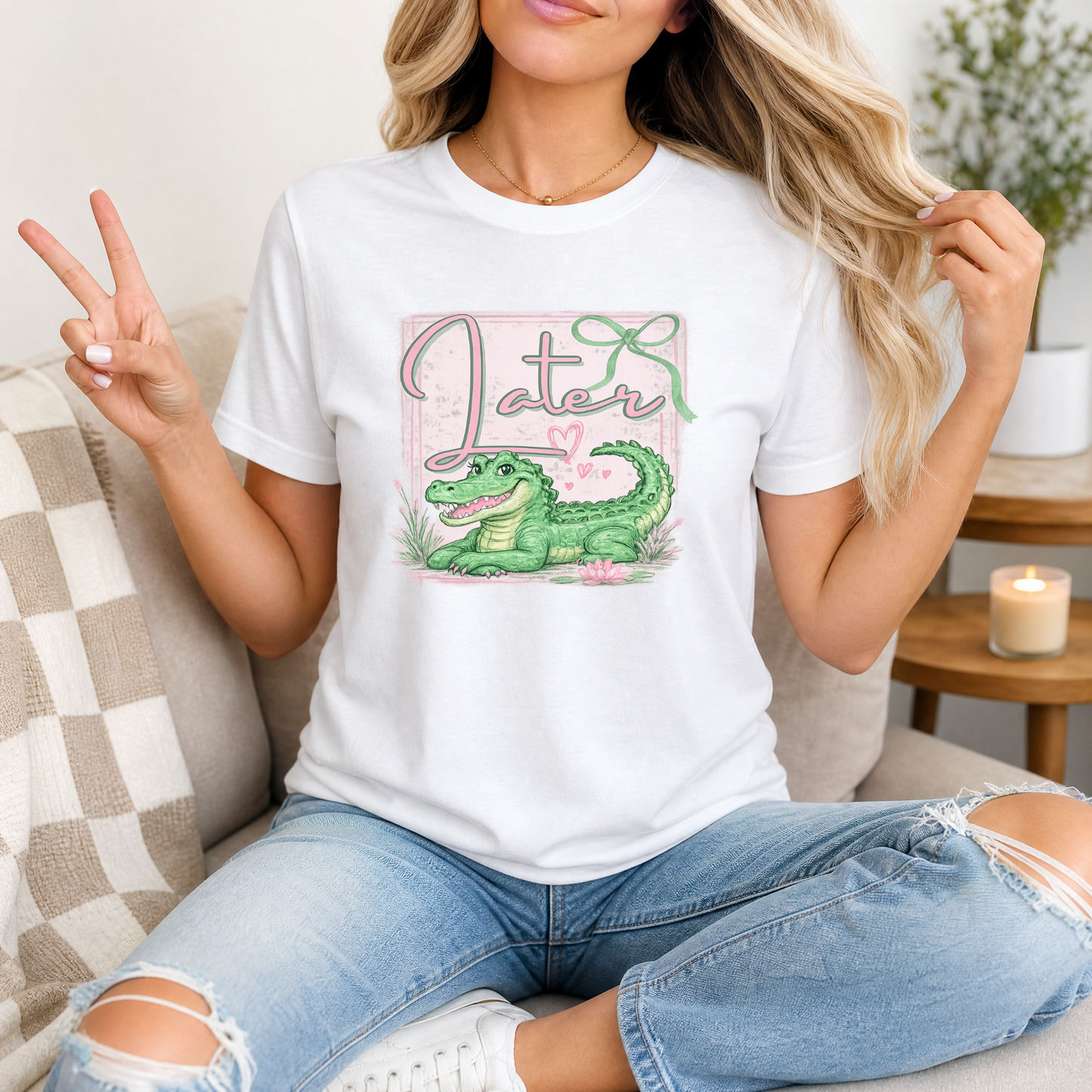Precious Later Gator Girly Premium Graphic Tee