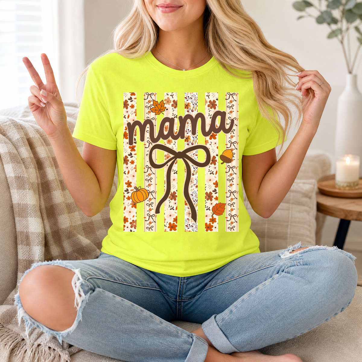 Striped Preppy Fall Premium Graphic Tee