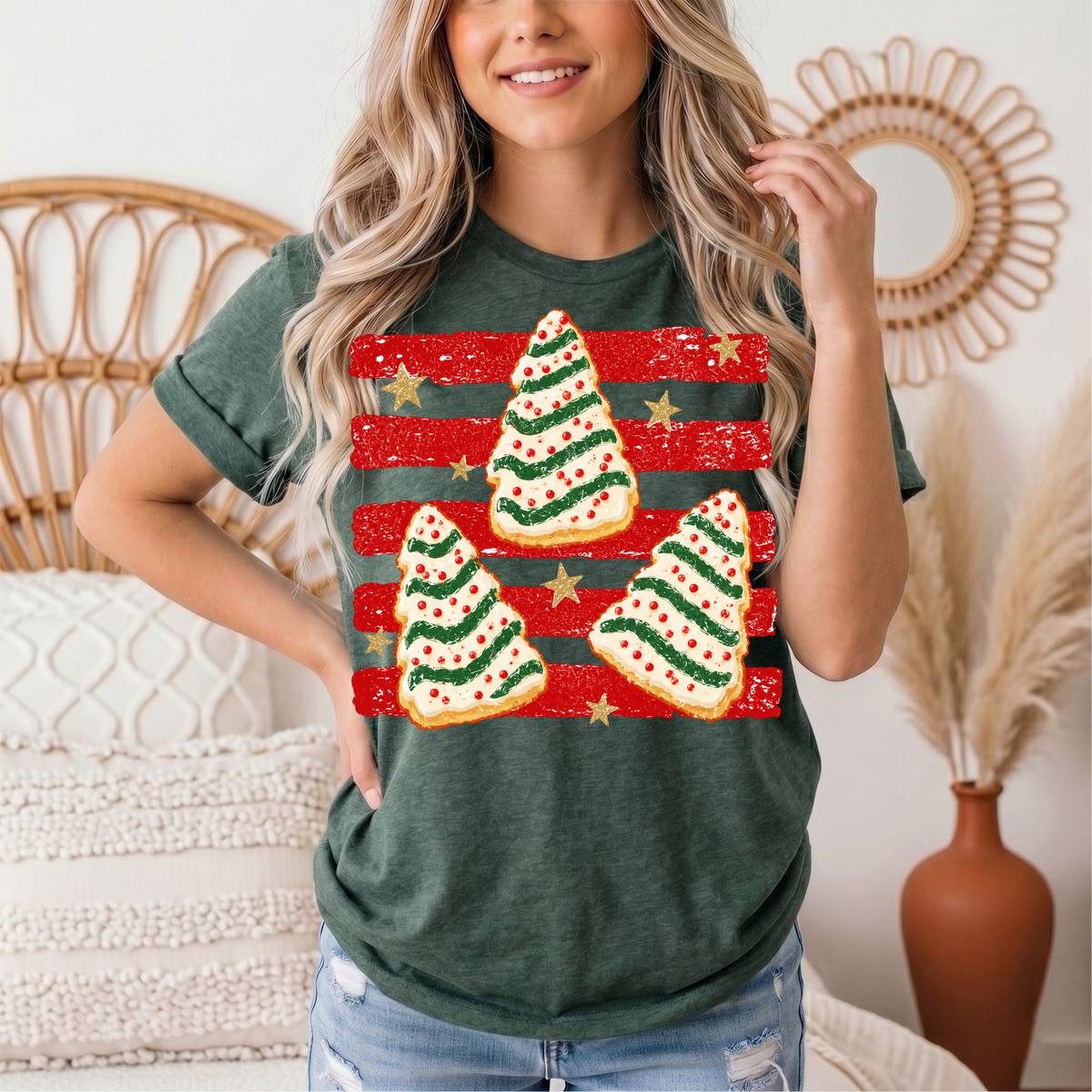 Christmas Tree Snack Cake Graphic Tee