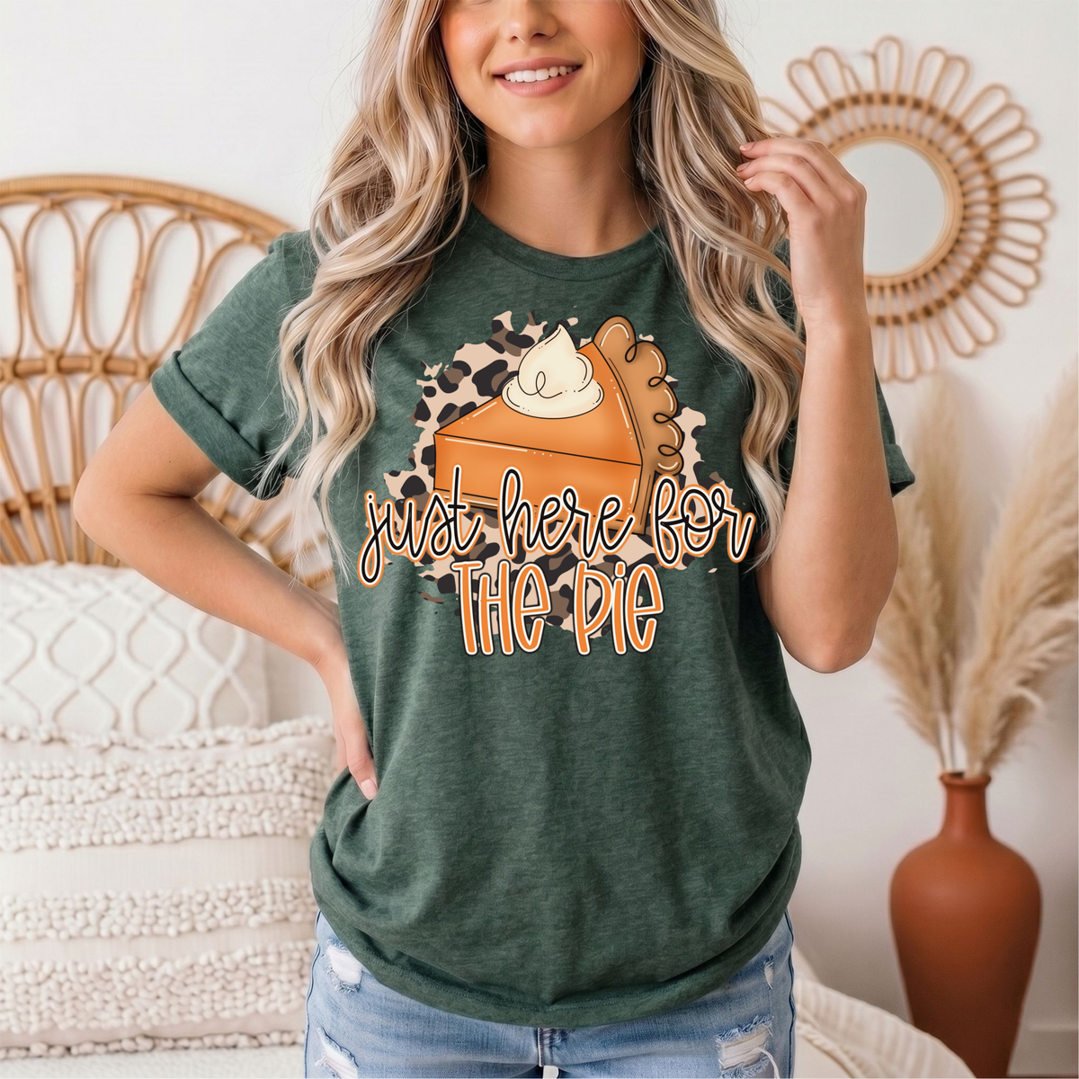 Just Here for the Pie Pumpkin Pie Graphic Tee