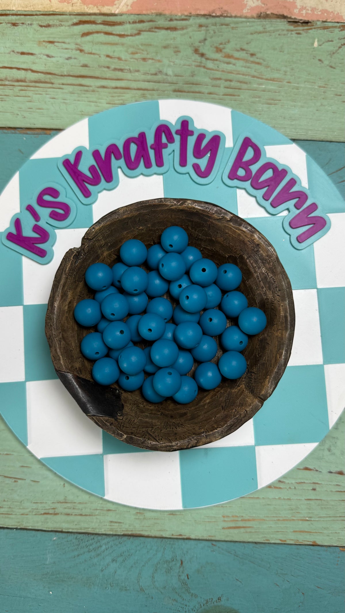 15mm Solid Silicone Beads- Tropical Teal