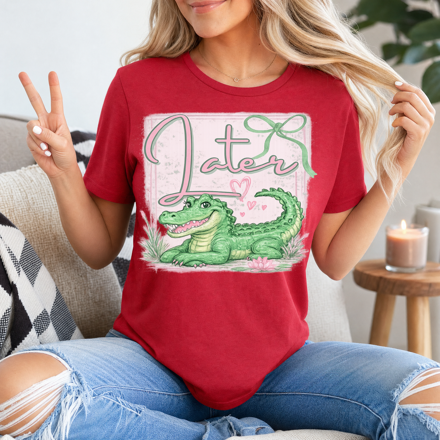 Precious Later Gator Girly Premium Graphic Tee