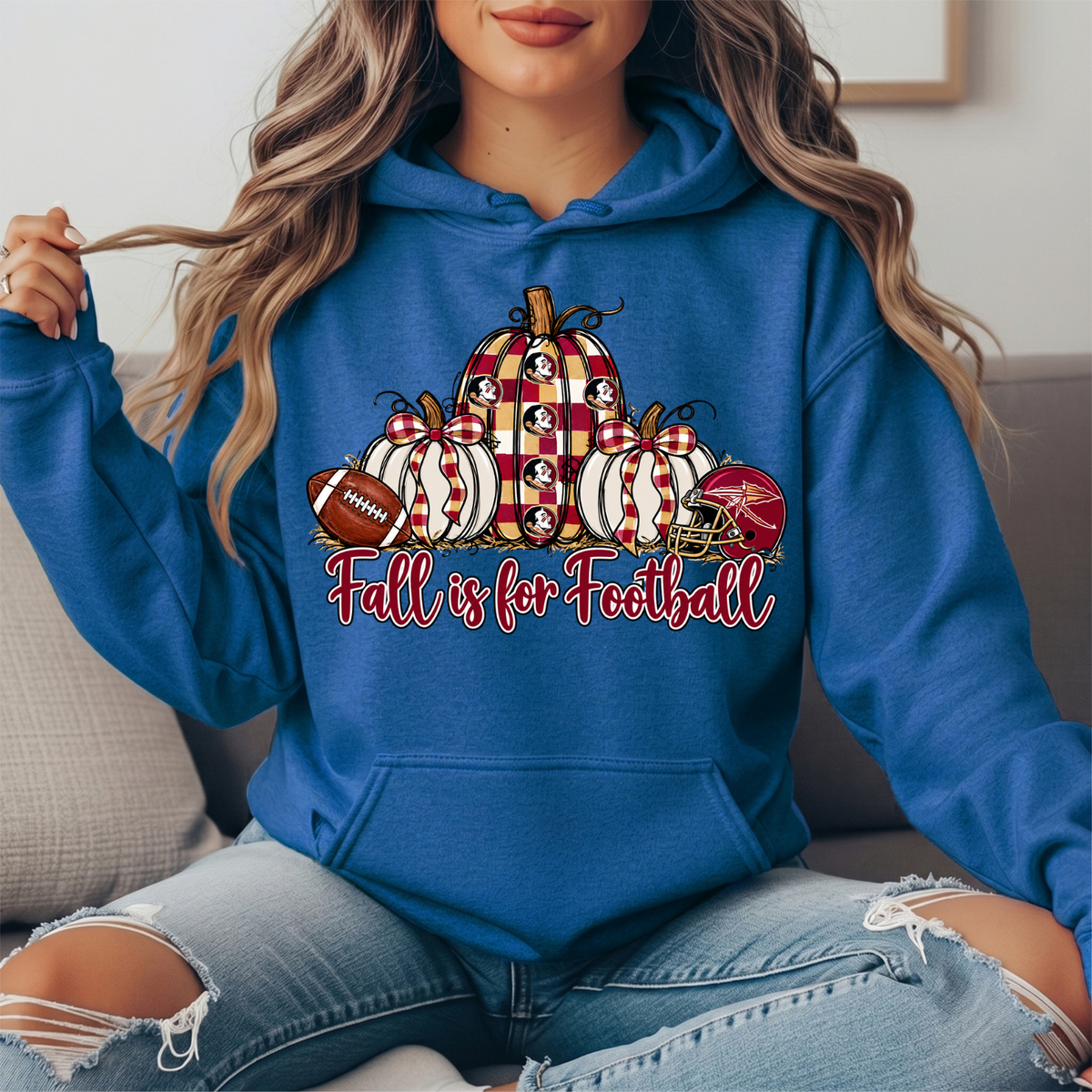 Florida State Fall Is for Football Pumpkin Graphic Hoodie